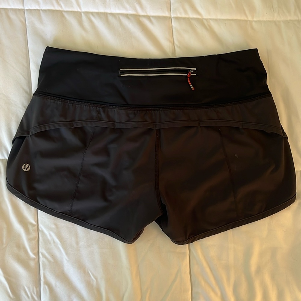Lululemon Run Speed Up Short Black Shorts Lined Stretch 2.5" Inseam Size 6
